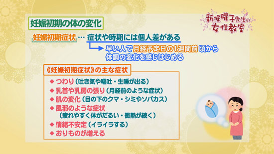 妊娠初期の体の変化について 新堀曜子先生の女性教室 Tku テレビ熊本