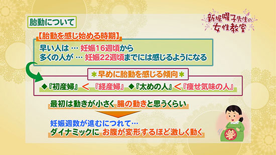 胎動について 新堀曜子先生の女性教室 Tku テレビ熊本