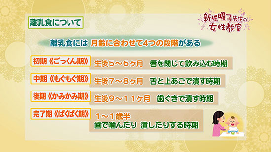 離乳食について 新堀曜子先生の女性教室 Tku テレビ熊本